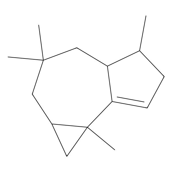 2D Structure of (1aS,4aS,5R,7bR)-3,3,5,7b-tetramethyl-1a,2,4,4a,5,6-hexahydro-1H-cyclopropa[e]azulene