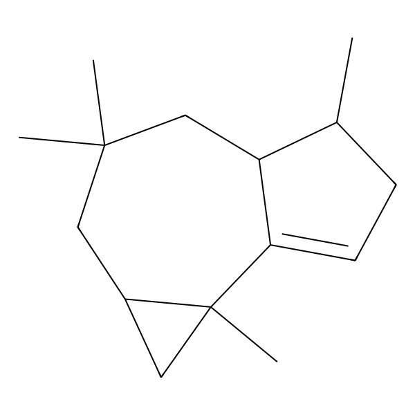 2D Structure of (1aS,4aS,5S,7bR)-3,3,5,7b-tetramethyl-1a,2,4,4a,5,6-hexahydro-1H-cyclopropa[e]azulene