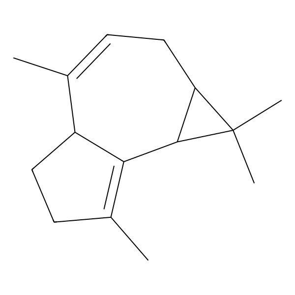 2D Structure of (1aS,4aS,7bR)-1,1,4,7-tetramethyl-1a,2,4a,5,6,7b-hexahydrocyclopropa[e]azulene