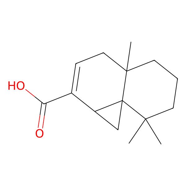 2D Structure of (1aS,4aS,8aR)-4a,8,8-trimethyl-1,1a,4,5,6,7-hexahydrocyclopropa[j]naphthalene-2-carboxylic acid
