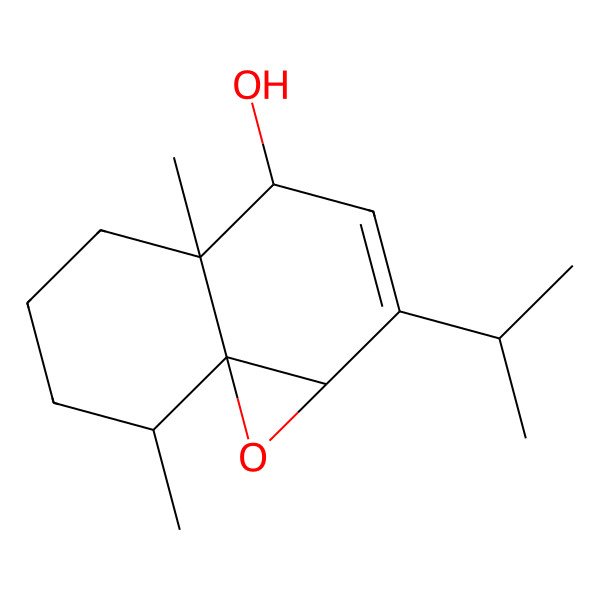 2D Structure of (1aS,4S,4aR,8R,8aR)-4a,8-dimethyl-2-propan-2-yl-1a,4,5,6,7,8-hexahydronaphtho[4,4a-b]oxiren-4-ol