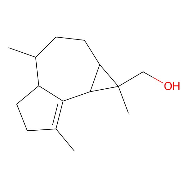 2D Structure of [(1aS,4S,4aS,7bS)-1,4,7-trimethyl-1a,2,3,4,4a,5,6,7b-octahydrocyclopropa[e]azulen-1-yl]methanol