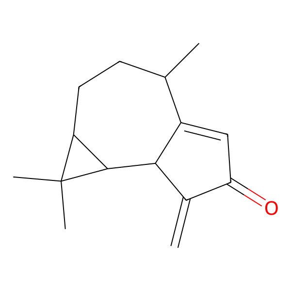 2D Structure of (1aS,4S,7aR,7bS)-1,1,4-trimethyl-7-methylidene-1a,2,3,4,7a,7b-hexahydrocyclopropa[e]azulen-6-one