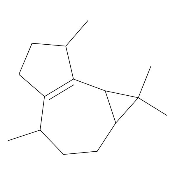 2D Structure of (1aS,4S,7S,7bR)-1,1,4,7-tetramethyl-1a,2,3,4,5,6,7,7b-octahydrocyclopropa[e]azulene