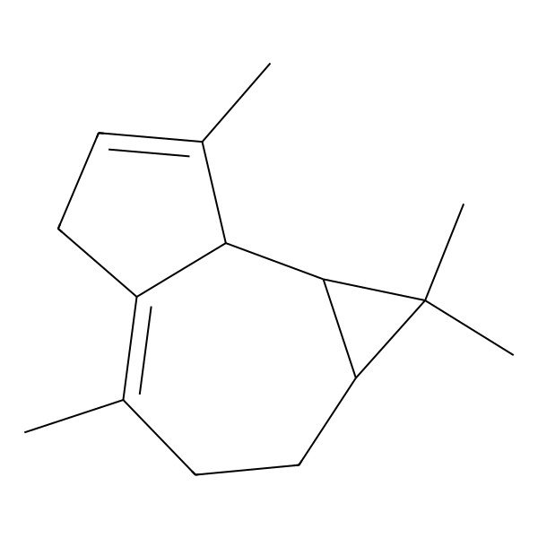 2D Structure of (1aS,7aS,7bS)-1,1,4,7-tetramethyl-1a,2,3,5,7a,7b-hexahydrocyclopropa[e]azulene