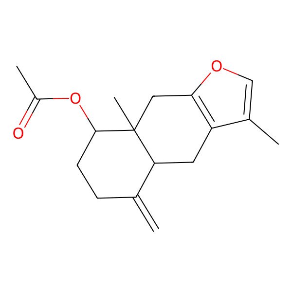 2D Structure of 1b-Furanoeudesm-4(15)-en-1-ol acetate