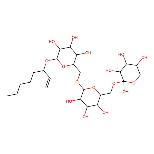 2D Structure of (2S,3S,5R)-2-[[(3S,5S,6S)-3,4,5-trihydroxy-6-[[(3S,5S,6S)-3,4,5-trihydroxy-6-oct-1-en-3-yloxyoxan-2-yl]methoxy]oxan-2-yl]methoxy]oxane-2,3,4,5-tetrol