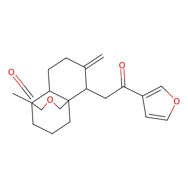 2D Structure of (1R,2S,6R)-2-[2-(furan-3-yl)-2-oxoethyl]-7-methyl-3-methylidene-9-oxatricyclo[5.3.3.01,6]tridecan-8-one