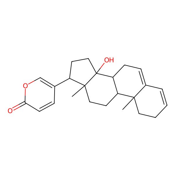 2D Structure of 5-[(8R,9S,10R,13R,14S,17R)-14-hydroxy-10,13-dimethyl-1,2,7,8,9,11,12,15,16,17-decahydrocyclopenta[a]phenanthren-17-yl]pyran-2-one
