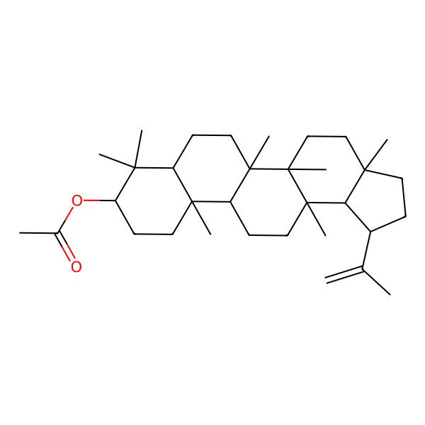 2D Structure of [(1R,3aR,5aS,5bR,9S,11aR,13aR)-3a,5a,5b,8,8,11a,13a-heptamethyl-1-prop-1-en-2-yl-2,3,4,5,6,7,7a,9,10,11,11b,12,13,13b-tetradecahydro-1H-cyclopenta[a]chrysen-9-yl] acetate