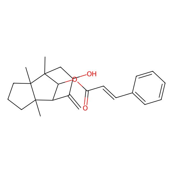 2D Structure of [(1S,2S,6S,7S,9S,11S)-9-hydroxy-1,2,6-trimethyl-8-methylidene-11-tricyclo[5.3.1.02,6]undecanyl] (E)-3-phenylprop-2-enoate