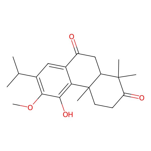 2D Structure of (4aS,10aS)-5-hydroxy-6-methoxy-1,1,4a-trimethyl-7-propan-2-yl-3,4,10,10a-tetrahydrophenanthrene-2,9-dione