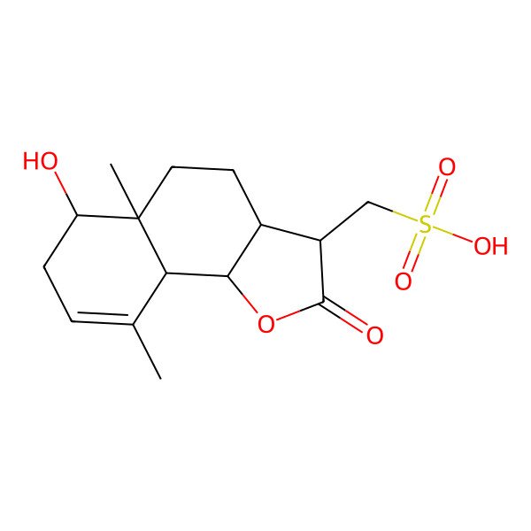 2D Structure of (6-Hydroxy-5a,9-dimethyl-2-oxo-3,3a,4,5,6,7,9a,9b-octahydrobenzo[g][1]benzofuran-3-yl)methanesulfonic acid