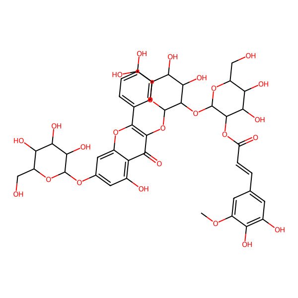 2D Structure of [2-[4,5-Dihydroxy-2-[5-hydroxy-2-(4-hydroxyphenyl)-4-oxo-7-[3,4,5-trihydroxy-6-(hydroxymethyl)oxan-2-yl]oxychromen-3-yl]oxy-6-(hydroxymethyl)oxan-3-yl]oxy-4,5-dihydroxy-6-(hydroxymethyl)oxan-3-yl] 3-(3,4-dihydroxy-5-methoxyphenyl)prop-2-enoate