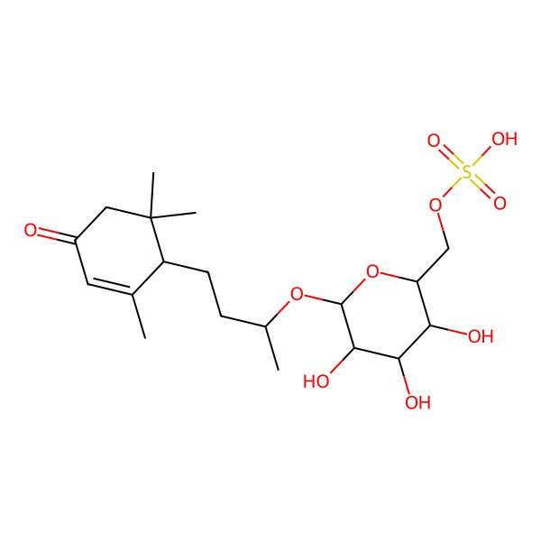 2D Structure of [3,4,5-trihydroxy-6-[(2R)-4-[(1R)-2,6,6-trimethyl-4-oxocyclohex-2-en-1-yl]butan-2-yl]oxyoxan-2-yl]methyl hydrogen sulfate