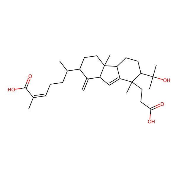 2D Structure of (Z,6R)-6-[(2R,4aS,4bS,7R,8S,9aS)-8-(2-carboxyethyl)-7-(2-hydroxypropan-2-yl)-4a,8-dimethyl-1-methylidene-2,3,4,4b,5,6,7,9a-octahydrofluoren-2-yl]-2-methylhept-2-enoic acid