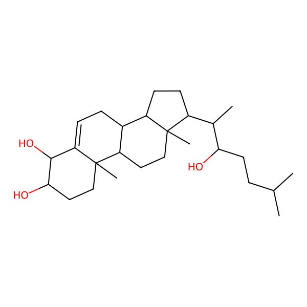 2D Structure of (3S,4R,8S,9S,10R,13S,14S,17R)-17-[(2S,3R)-3-hydroxy-6-methylheptan-2-yl]-10,13-dimethyl-2,3,4,7,8,9,11,12,14,15,16,17-dodecahydro-1H-cyclopenta[a]phenanthrene-3,4-diol