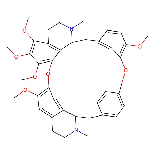 2D Structure of (1R,14S)-9,19,20,21,25-pentamethoxy-15,30-dimethyl-7,23-dioxa-15,30-diazaheptacyclo[22.6.2.23,6.18,12.114,18.027,31.022,33]hexatriaconta-3(36),4,6(35),8,10,12(34),18(33),19,21,24,26,31-dodecaene