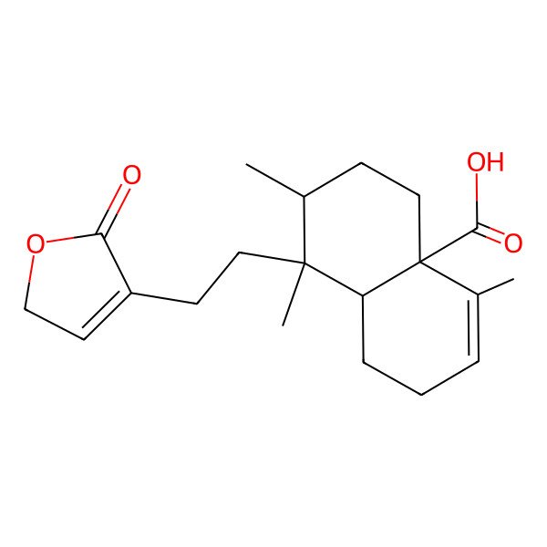 2D Structure of (4aS,7R,8R,8aS)-4,7,8-trimethyl-8-[2-(5-oxo-2H-furan-4-yl)ethyl]-1,2,5,6,7,8a-hexahydronaphthalene-4a-carboxylic acid