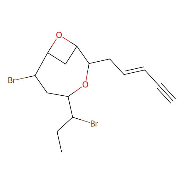 2D Structure of (1S,2R,4S,6R,7S)-6-bromo-4-[(1S)-1-bromopropyl]-2-[(Z)-pent-2-en-4-ynyl]-3,8-dioxabicyclo[5.1.1]nonane