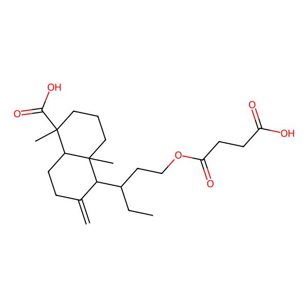 2D Structure of 5-[1-(3-carboxypropanoyloxy)pentan-3-yl]-1,4a-dimethyl-6-methylidene-3,4,5,7,8,8a-hexahydro-2H-naphthalene-1-carboxylic acid
