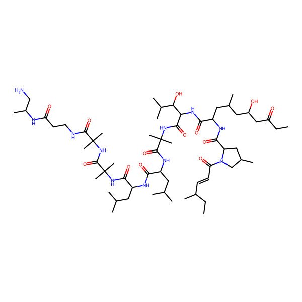 2D Structure of (2S,4S)-N-[(2S,4S,6S)-1-[[(2S,3R)-1-[[1-[[(2S)-1-[[(2S)-1-[[1-[[1-[[3-[[(2S)-1-aminopropan-2-yl]amino]-3-oxopropyl]amino]-2-methyl-1-oxopropan-2-yl]amino]-2-methyl-1-oxopropan-2-yl]amino]-4-methyl-1-oxopentan-2-yl]amino]-4-methyl-1-oxopentan-2-yl]amino]-2-methyl-1-oxopropan-2-yl]amino]-3-hydroxy-4-methyl-1-oxopentan-2-yl]amino]-6-hydroxy-4-methyl-1,8-dioxodecan-2-yl]-4-methyl-1-[(E,4S)-4-methylhex-2-enoyl]pyrrolidine-2-carboxamide