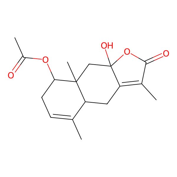2D Structure of 1beta-Acetoxy-8-hydroxyeudesma-3,7(11)-dien-8,12-olide