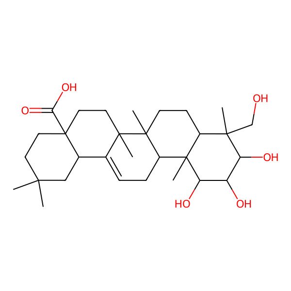 2D Structure of (1beta,2alpha,3alpha)-1,2,3,24-Tetrahydroxy-12-oleanen-28-oic acid