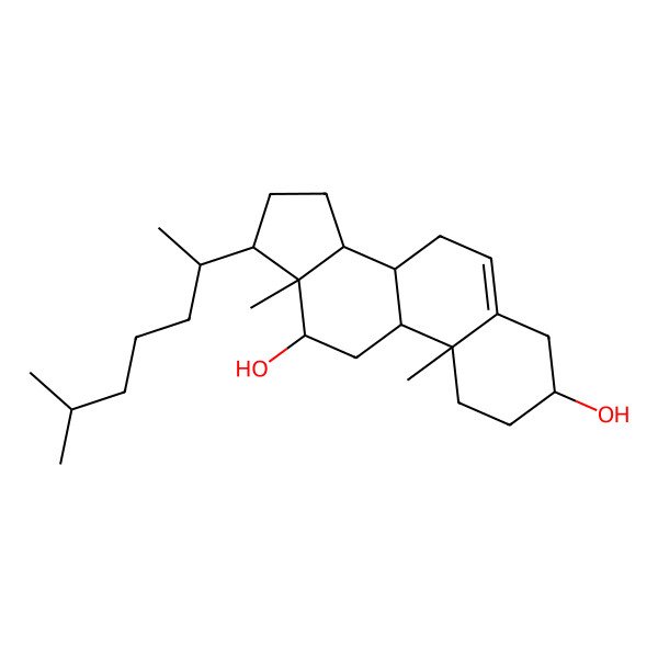 2D Structure of (3S,8R,9S,10R,12R,13R,14S,17R)-10,13-dimethyl-17-[(2R)-6-methylheptan-2-yl]-2,3,4,7,8,9,11,12,14,15,16,17-dodecahydro-1H-cyclopenta[a]phenanthrene-3,12-diol