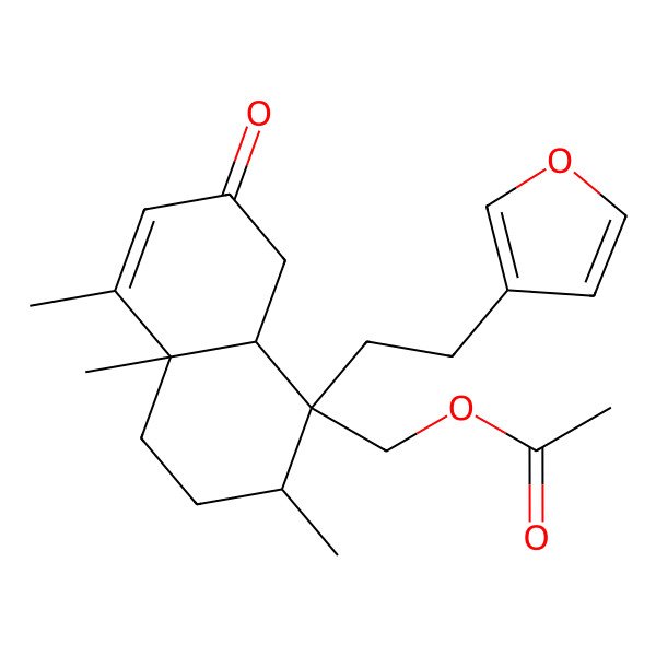 2D Structure of [1-[2-(furan-3-yl)ethyl]-2,4a,5-trimethyl-7-oxo-3,4,8,8a-tetrahydro-2H-naphthalen-1-yl]methyl acetate