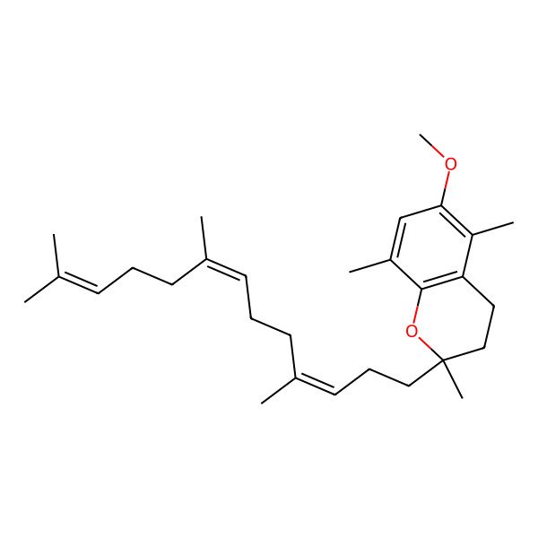 2D Structure of (2R)-6-methoxy-2,5,8-trimethyl-2-[(3E,7E)-4,8,12-trimethyltrideca-3,7,11-trienyl]-3,4-dihydrochromene