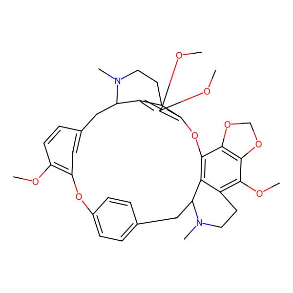 2D Structure of 8,17,18,30-Tetramethoxy-4,24-dimethyl-10,12,15,32-tetraoxa-4,24-diazaoctacyclo[31.2.2.13,7.127,31.09,13.016,21.020,25.014,39]nonatriaconta-1(35),7(39),8,13,16,18,27(38),28,30,33,36-undecaene