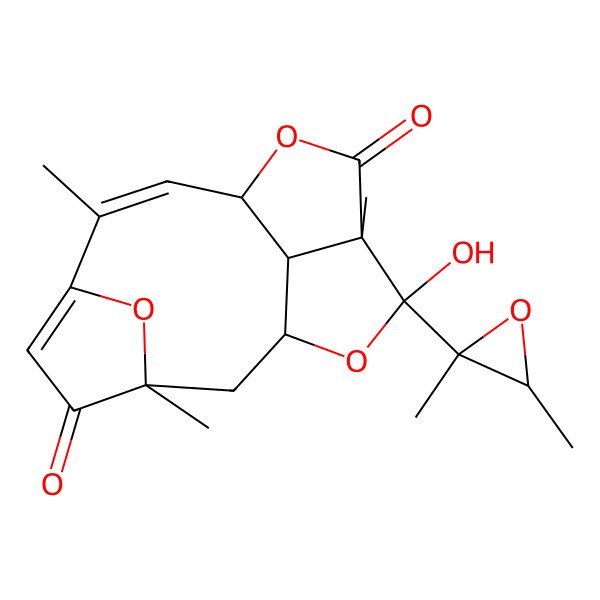2D Structure of (1S,3R,7Z,9R,12S,13S,15R)-13-[(2R,3R)-2,3-dimethyloxiran-2-yl]-13-hydroxy-3,7,12-trimethyl-10,14,16-trioxatetracyclo[7.5.1.13,6.012,15]hexadeca-5,7-diene-4,11-dione