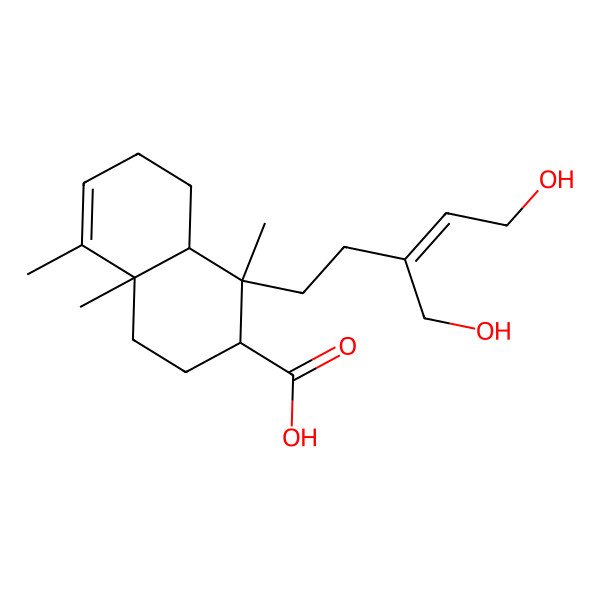 2D Structure of 1-[5-Hydroxy-3-(hydroxymethyl)pent-3-enyl]-1,4a,5-trimethyl-2,3,4,7,8,8a-hexahydronaphthalene-2-carboxylic acid