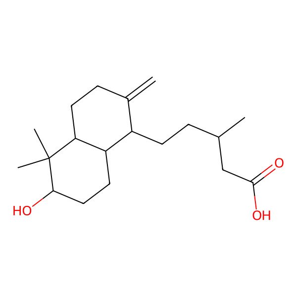 2D Structure of (3R)-5-[(1R,4aS,6S,8aR)-6-hydroxy-5,5-dimethyl-2-methylidene-1,3,4,4a,6,7,8,8a-octahydronaphthalen-1-yl]-3-methylpentanoic acid