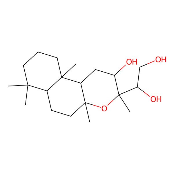 2D Structure of (1R)-1-[(2S,3S,4aR,6aS,10aS,10bR)-2-hydroxy-3,4a,7,7,10a-pentamethyl-2,5,6,6a,8,9,10,10b-octahydro-1H-benzo[f]chromen-3-yl]ethane-1,2-diol