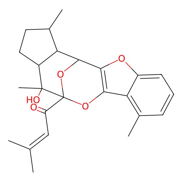 2D Structure of 1-(13-Hydroxy-8,13,17-trimethyl-3,11,19-trioxapentacyclo[10.6.1.02,10.04,9.014,18]nonadeca-2(10),4,6,8-tetraen-12-yl)-3-methylbut-2-en-1-one