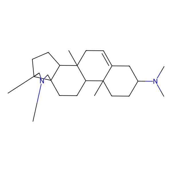 2D Structure of (1R,2S,5S,6S,9R,12S,13R,16S)-N,N,1,6,7,13-hexamethyl-7-azapentacyclo[10.8.0.02,9.05,9.013,18]icos-18-en-16-amine