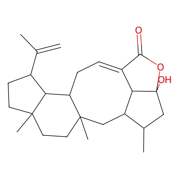 2D Structure of (1S,3R,6S,9S,10R,11S,13E,17R,19S,20R)-17-hydroxy-3,6,19-trimethyl-9-prop-1-en-2-yl-16-oxapentacyclo[12.5.1.03,11.06,10.017,20]icos-13-en-15-one