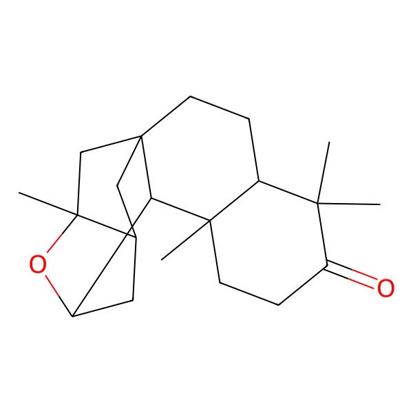 2D Structure of (1S,4S,9R,10R,11S,13S,14S)-5,5,9,13-tetramethyl-12-oxapentacyclo[11.2.1.111,14.01,10.04,9]heptadecan-6-one