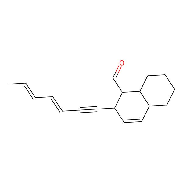 2D Structure of (1S,2R,4aS,8aR)-2-[(3E,5E)-hepta-3,5-dien-1-ynyl]-1,2,4a,5,6,7,8,8a-octahydronaphthalene-1-carbaldehyde