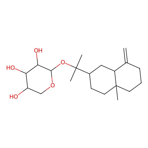 2D Structure of (2R,3S,4R,5R)-2-[2-[(2R,4aR,8aS)-4a-methyl-8-methylidene-1,2,3,4,5,6,7,8a-octahydronaphthalen-2-yl]propan-2-yloxy]oxane-3,4,5-triol