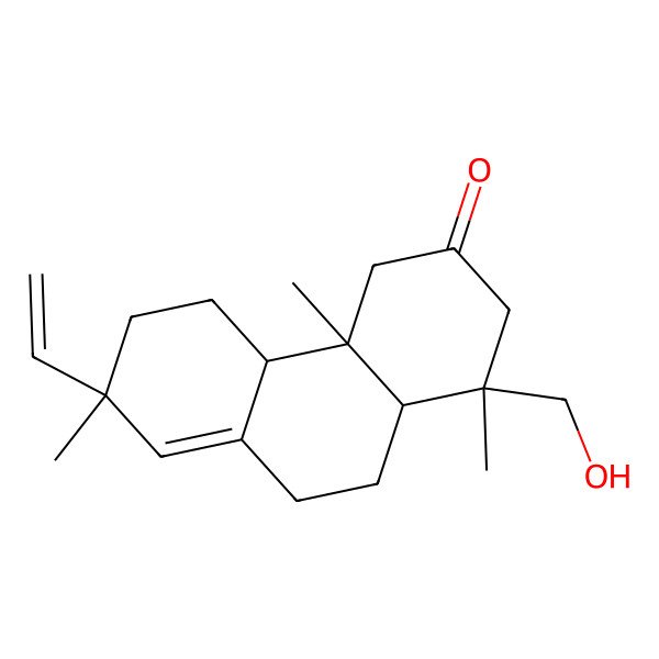 2D Structure of (1S,4aS,4bR,7S,10aS)-7-ethenyl-1-(hydroxymethyl)-1,4a,7-trimethyl-2,4,4b,5,6,9,10,10a-octahydrophenanthren-3-one