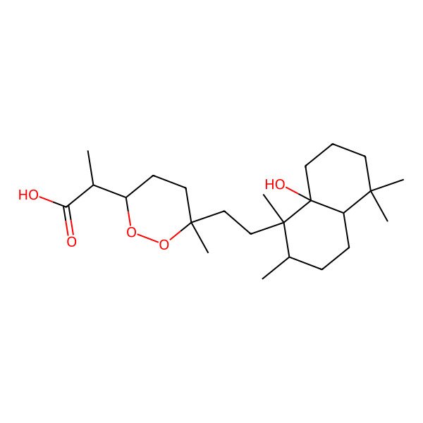 2D Structure of 2-[6-[2-(8a-hydroxy-1,2,5,5-tetramethyl-3,4,4a,6,7,8-hexahydro-2H-naphthalen-1-yl)ethyl]-6-methyldioxan-3-yl]propanoic acid