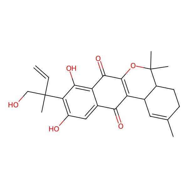 2D Structure of (4aS,12bR)-8,10-dihydroxy-9-(1-hydroxy-2-methylbut-3-en-2-yl)-2,5,5-trimethyl-3,4,4a,12b-tetrahydronaphtho[3,2-c]isochromene-7,12-dione