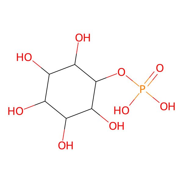 2D Structure of 1D-myo-inositol 6-phosphate