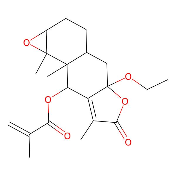 2D Structure of [(1R,3R,8R,9R,10S,12R)-3-ethoxy-6,9,10-trimethyl-5-oxo-4,11-dioxatetracyclo[7.5.0.03,7.010,12]tetradec-6-en-8-yl] 2-methylprop-2-enoate