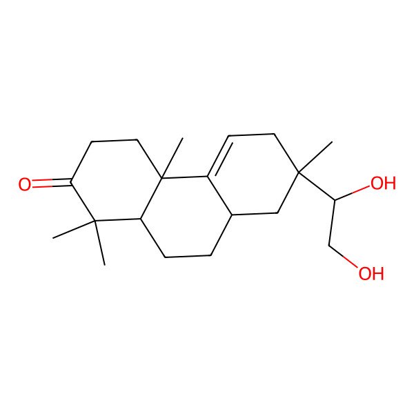 2D Structure of (4aS,7S,8aS,10aR)-7-[(1S)-1,2-dihydroxyethyl]-1,1,4a,7-tetramethyl-3,4,6,8,8a,9,10,10a-octahydrophenanthren-2-one