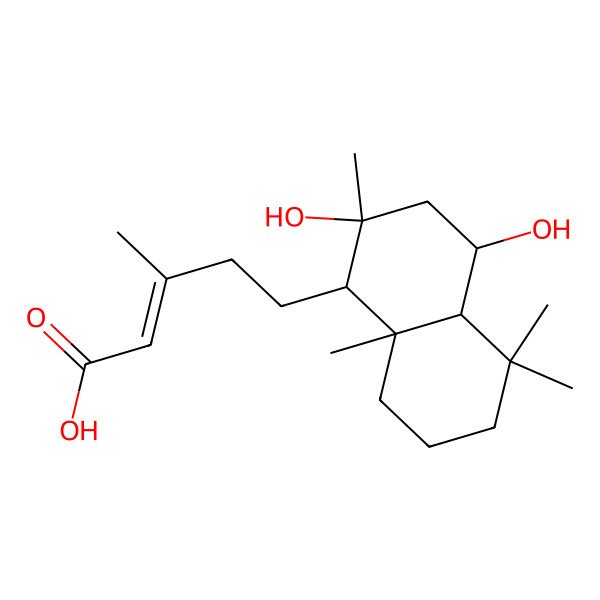 2D Structure of (E)-5-[(1S,2S,4R,4aR,8aR)-2,4-dihydroxy-2,5,5,8a-tetramethyl-3,4,4a,6,7,8-hexahydro-1H-naphthalen-1-yl]-3-methylpent-2-enoic acid