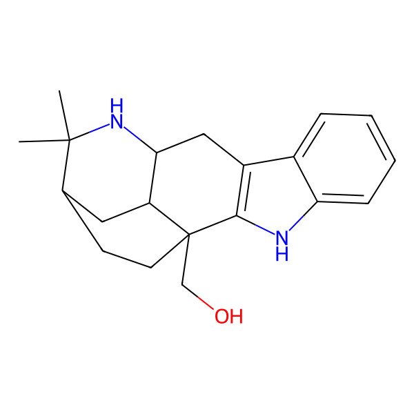 2D Structure of (14,14-Dimethyl-3,13-diazapentacyclo[13.2.2.02,10.04,9.012,17]nonadeca-2(10),4,6,8-tetraen-1-yl)methanol